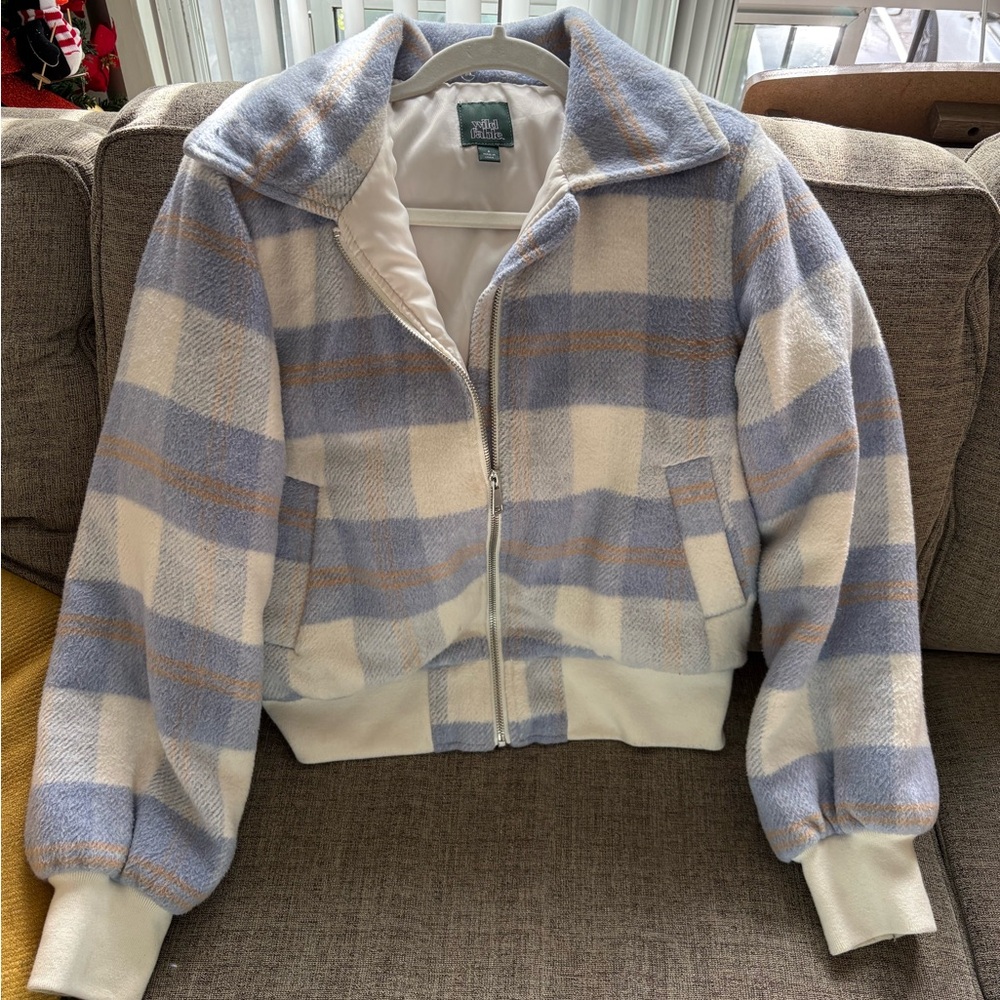 Wild fable Plaid Women's Jacket in Blue and Cream